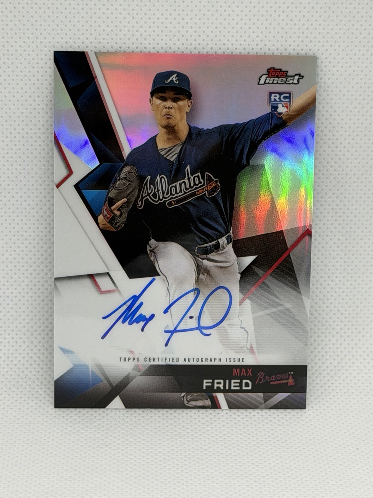 2018 Topps Finest Rookie Auto Refractor #FA-MFR Max Fried (RC) On Card Autograph