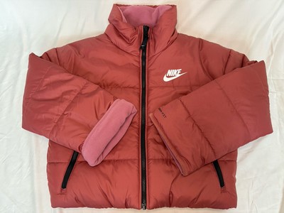 Nike Jacket Puffer Women's Small Cropped Sports Therma-FIT Reversible DQ6863