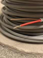 1.0mm BICC Red Single Core + Earth Cable Old Wiring Colours 6241Y Grey Sheath 