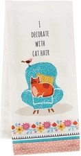 Kay Dee Designs Crazy Decorate with Cat Fur Tea Kitchen Towel, 18" x 28",