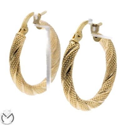 Ohrringe 18 kt 750 Gelbgold Kreis Torchon -580/VE-