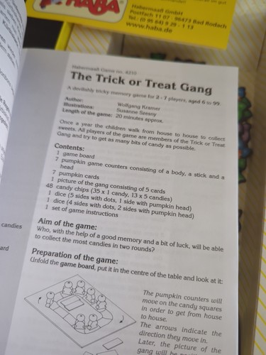 Haba Die Kurbiskopf Bande, The Trick Or Treat Gang, Children's Board Game - Picture 6 of 17