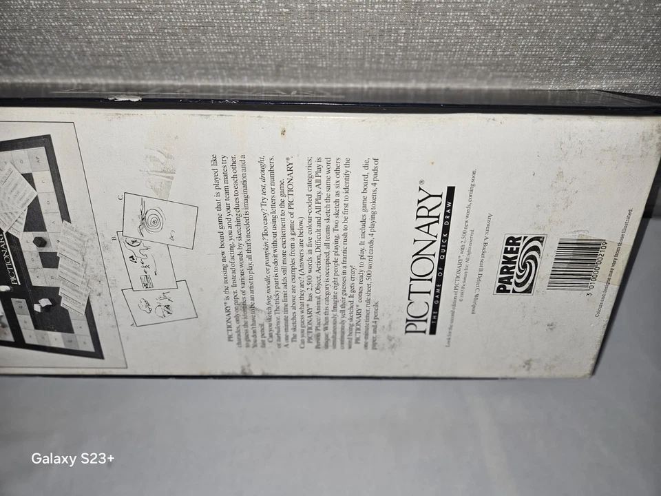 PICTIONARY 1987 Board Game Parker Vintage Quick Draw Charades Contents Are New - Image 2 of 4