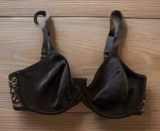 WACOAL 32D Black Satin Lace SO SLEEK Underwire Bra 855137