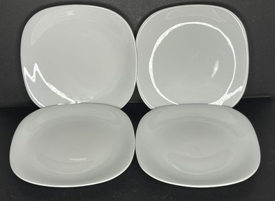 Lot of 4 Block Langenthal Switzerland Transition White 7.5'' Square Salad Plate