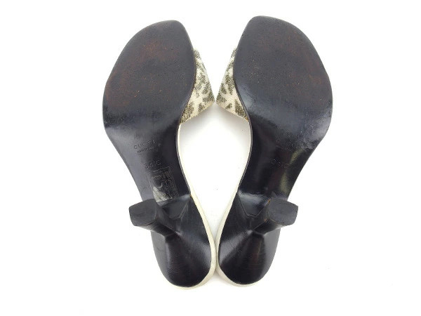 GUCCI Mule Brand Mule Mule Sandals Beige x Khaki #34 Half C Beads x Leather Bead thumbnail 6