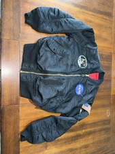 Alpha Industries Apollo MA-1 Flight Jacket NASA Men's Medium Black