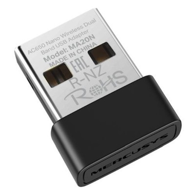 Mercusys MA20N Ac650 Nano Wireless Dual Band USB Adapter Wpa3 Security