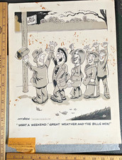 Vintage Buffalo Bills Jack McLeod Print - Buffalo Evening News 1997 lithograph 