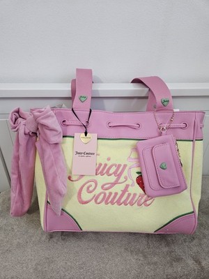Juicy Couture Strawberry Daydreamer Tote Bag Retro Yellow Pink