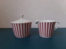 Melitta Zuckerdose + Sahnek&auml;nnchen Dekor Z&uuml;rich pastellrosa Porzellan 50er Jahre