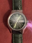 Vintage Seiko Quartz QR 1974, 3863-7010 Day/Date, Green Dial. EVC