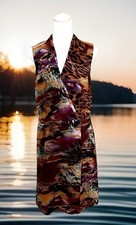 Antonio Melani Animal Floral Print Faux Wrap Side Zip A-line Dress Size 10 Lined
