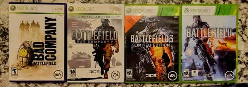 Battlefield Bundle:BAD COMPANY, BAD COMPANY 2, 3 & 4(MICROSOFT XBOX 360) CIB