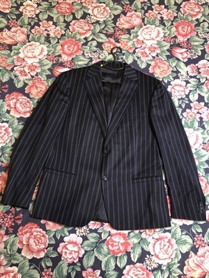 Versace Collection Blazer Schwarz Wolle Italy Luxus Sakko Herren