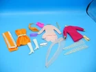 Vintage MEGO Maddie Mod Barbie Doll CLONE 3 Dresses Outfit Pinks Berry Orange