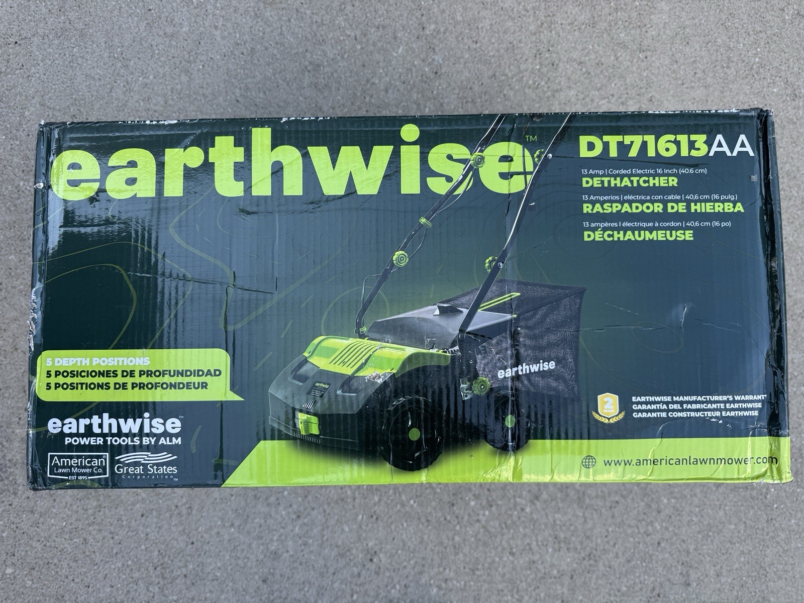 Earthwise DT71613AA 13-Amp 16-Inch Corded Dethatcher with Scarifier Blade/Bag!