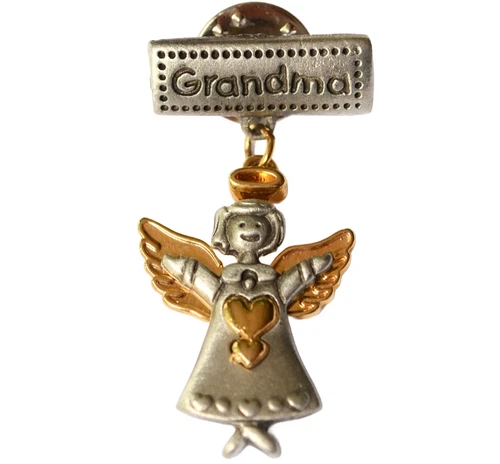 Grandma Angel Pin Grandmother Dangle Angel Heart Jewelry
