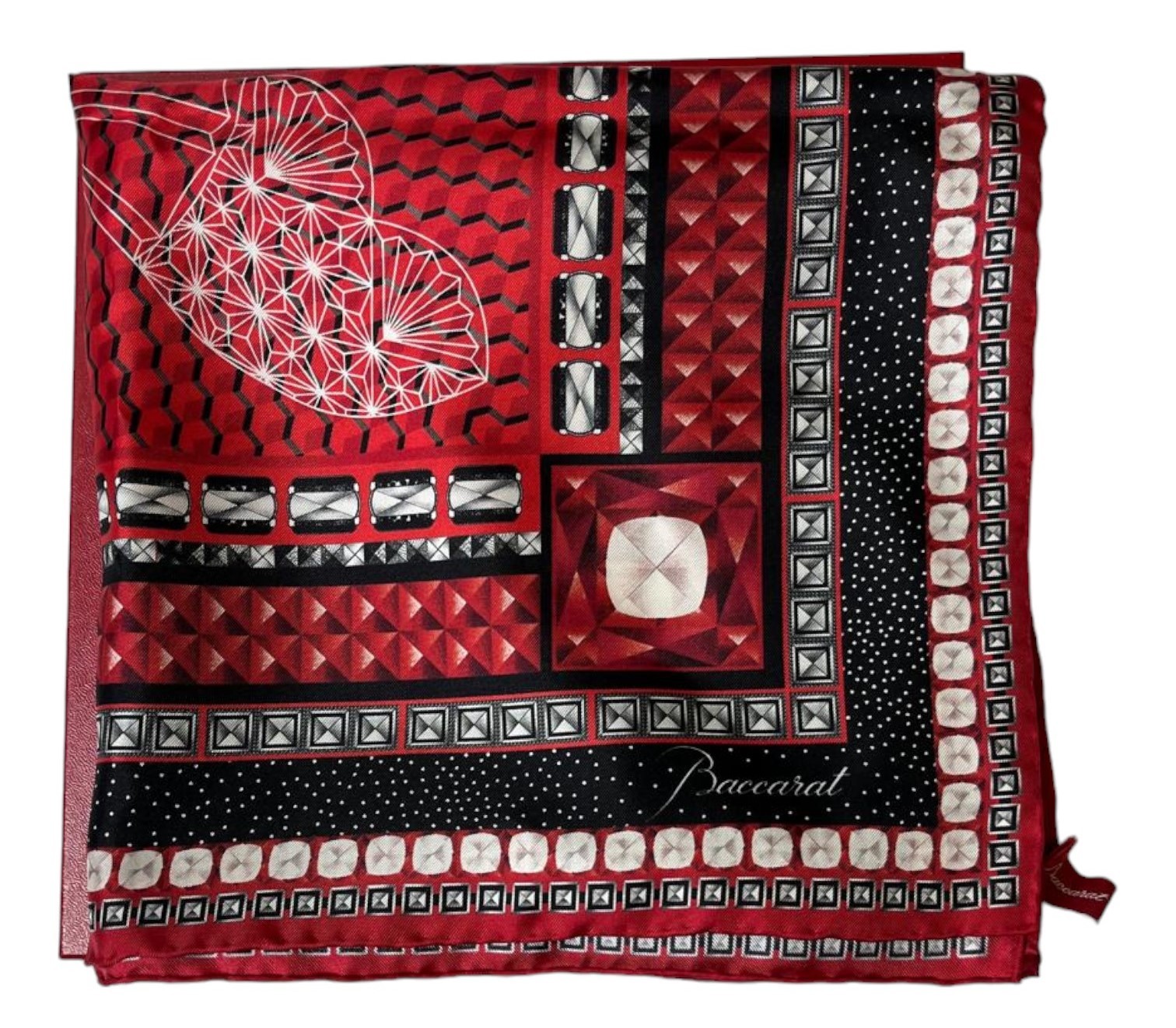 Baccarat 2809038 Ladies Louxor Twillsilk Red Scarf MSRP $400