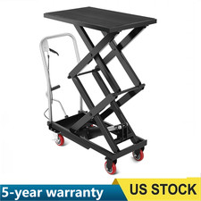 Hydraulic Lift Cart Single Scissor Lift Table Manual 770 lb Capacity 59" Lifting