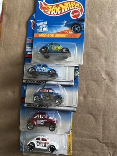 Hot Wheels Car Culture. 5 Vw Bugs. Unopened. Displayed Only. New and Vintage.
