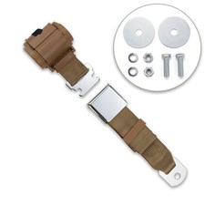 Retrobelt Tan Aviation 2-point Retractable Lap Seat Belt With Hardware Safety