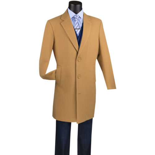 VINCI Men's Camel Beige 2-Button 38" Long Regular Fit Car Coat - NEW - Picture 3 of 3