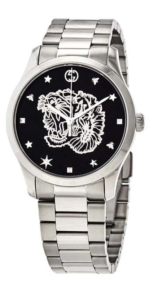 Montre pour femme Gucci G Timeless quartz cadran noir YA1264125