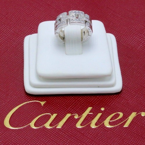 Cartier Maillon Panther 3 Row Diamond Wedding Band Ring 18k White Gold $8,750