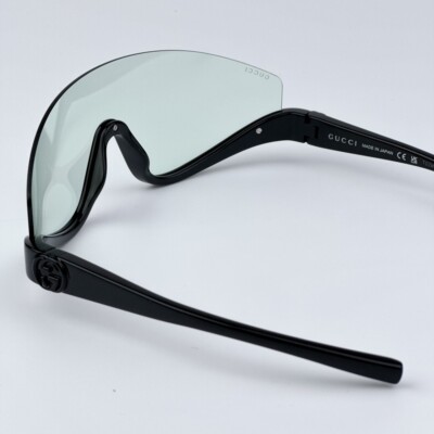 Gucci Men Sunglasses Shiny Black Green Shield Mask GG1650S  display picture 3