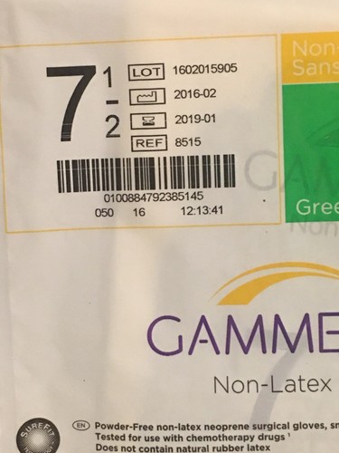 Ansell Gammex Non-Latex Green Gloves Size 7-1/2 10PK - Picture 3 of 6