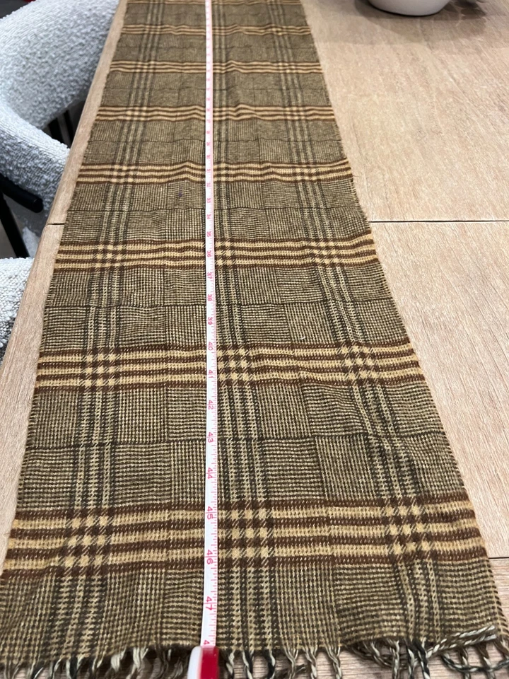 Auténtico Christian Dior Cashmaire 100% Acrílico Bufanda a Cuadros 48” x 11” Hecho en Japón Foto 4 de 4