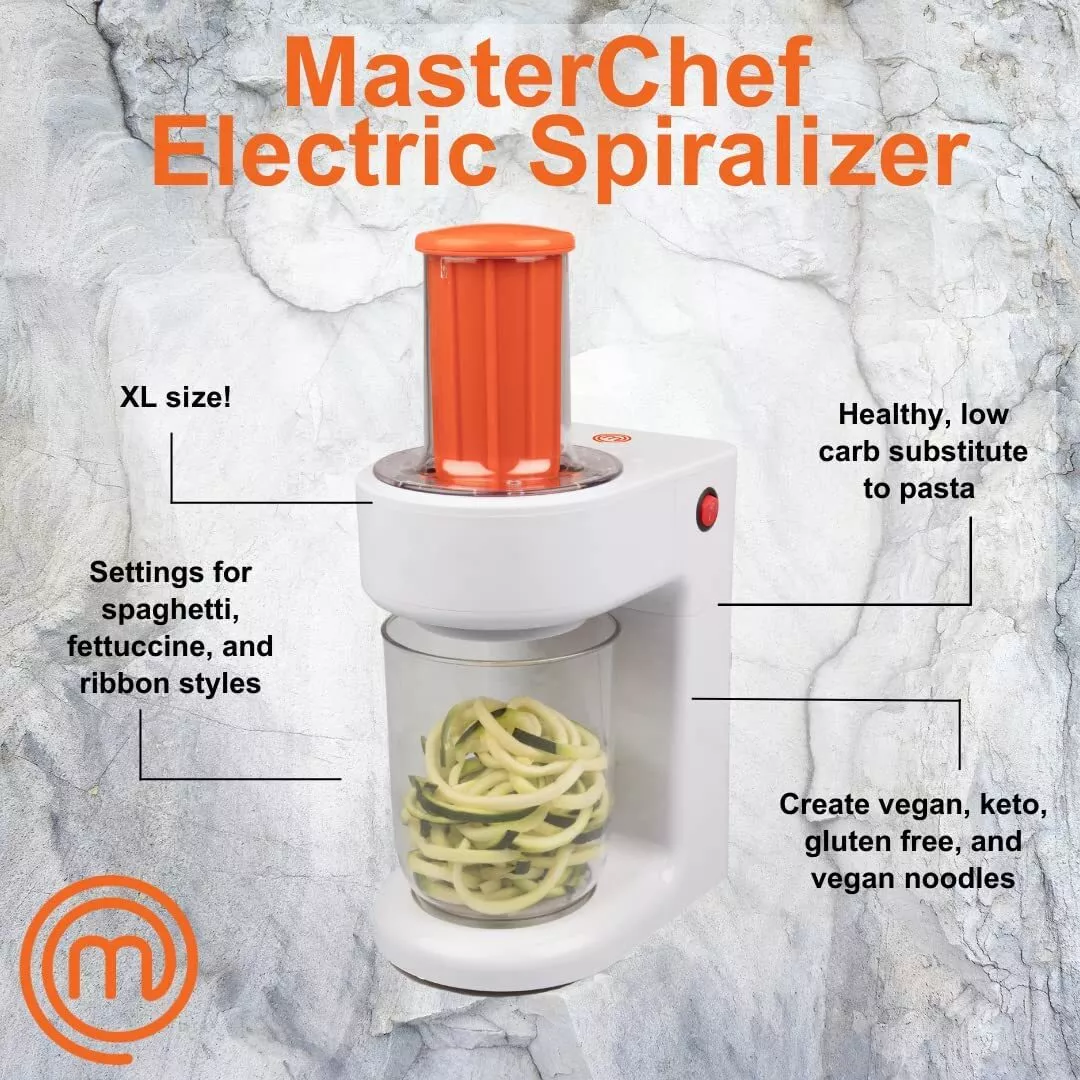 Masterchef Electric Spiralizer- 3-in-1 Vegetable Noodle Pasta Maker W 3 Differen