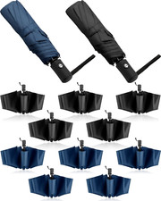 10 Pack Automatic Open Close Collapsible Rain Umbrellas for Men  Women