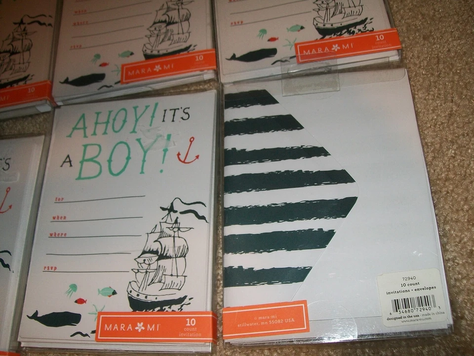 Lote de tarjetas de papelería recuerdos anuncios de nacimiento de invitaciones de baby shower para niños Foto 2 de 4