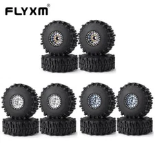 Aluminum 1.9 Beadlock Wheels Rim Hub Tires for 1/10 RC Crawler TRX4 TRX6 SCX10