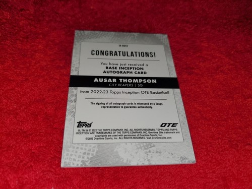2023 TOPPS INCEPTION OVERTIME CARD OF AUSAR THOMPSON AUTO ORANGE 33/50 - Picture 2 of 2