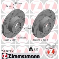 Zimmermann 2X Bremsscheibe Vorne Ø300 InnenbelüFtet FüR BMW 3Er Touring E91