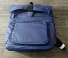 Roll-up Laptop Backpack Navy Blue Unisex New