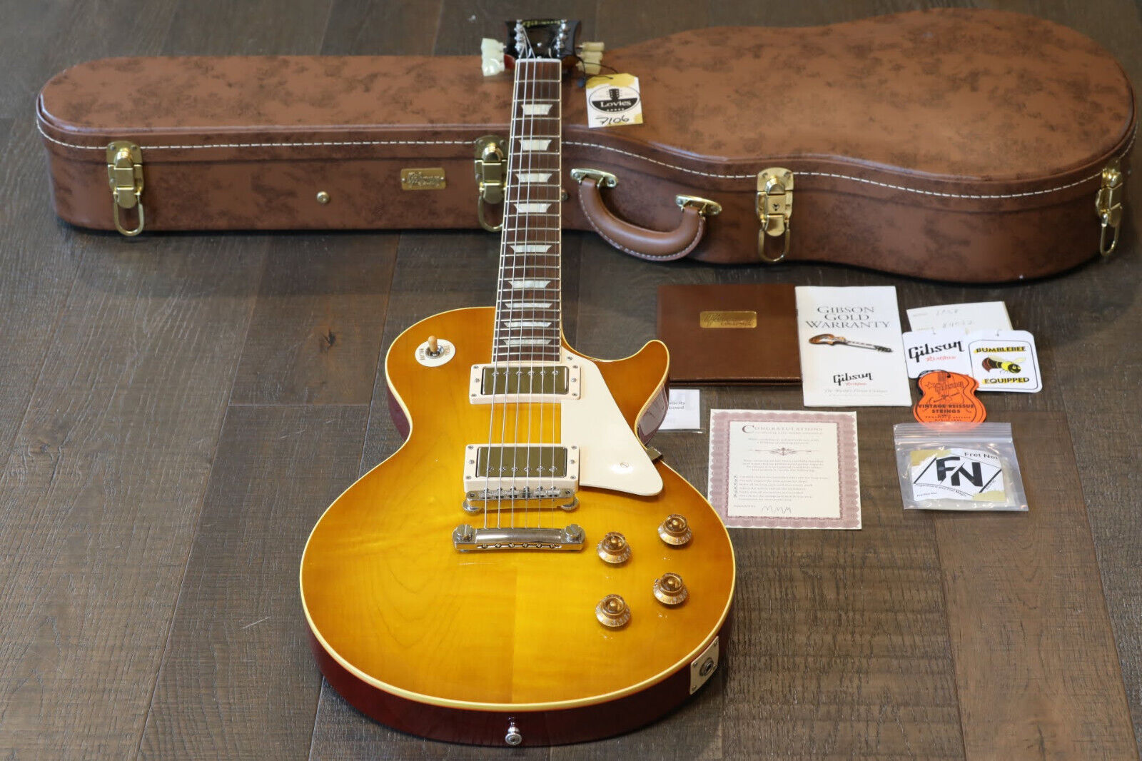 MINTY! Gibson 1958 Les Paul Reissue Electric Guitar LPR8 Lemon Burst + COA OHSC