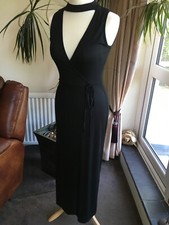 Ladies Long Slinky Black Ankle-length Evening Dress. Size Small. USA made.