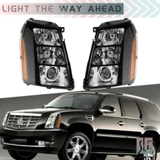 For Cadillac Escalade 07-14 HID Projector Headlight Black w/o Bulb&Ballast RH+LH