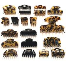 Women's Hair Claw Small Jaw Clip Clasp Spotted Tortoise Black Fashion Accessory