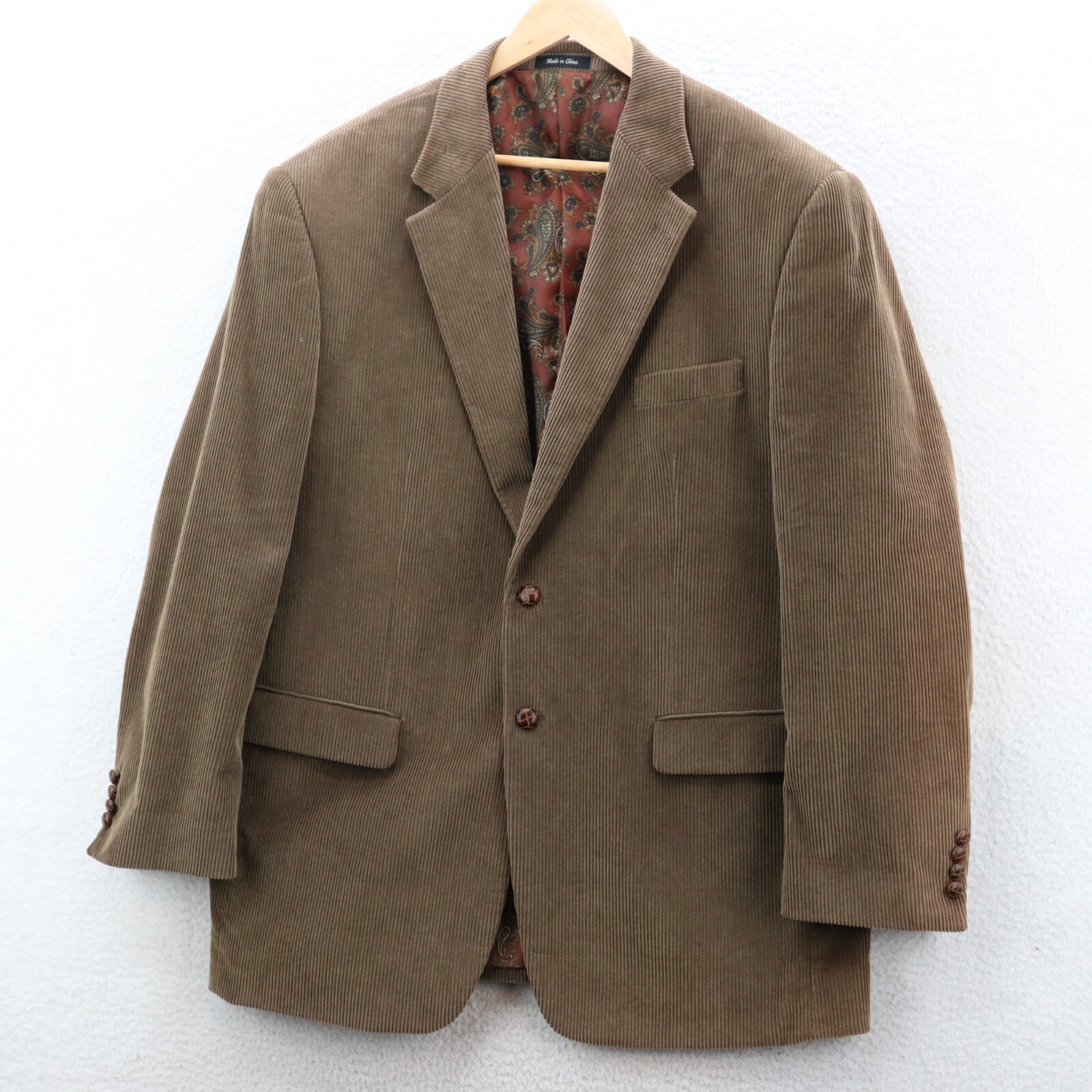 Lauren Ralph Lauren Blazer Men's 46L Brown Corduroy Wide Wale Single Breasted