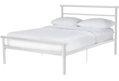 Home Avalon Double Metal Bed Frame - White | Sturdy Durable Frame For Bedroom