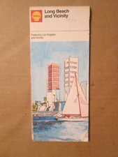 Shell Gas Oil Highway Road Map of Long Beach and Vicinity 1972