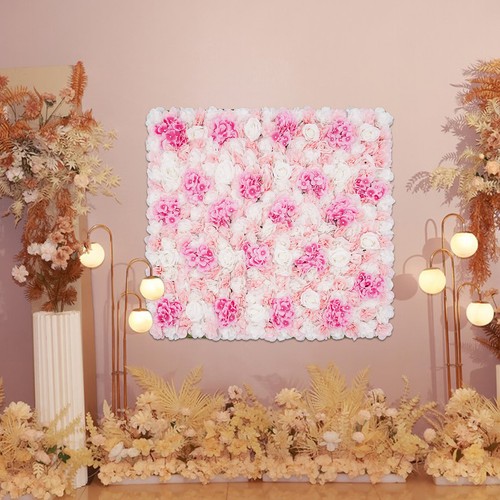 PINK 1*1m Artificial Flower Wall Panel Rose Dahlia Hydrangea Wedding Party Decor - Picture 17 of 17
