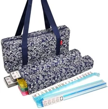 Free Shipping! Open Box - Linda Li American Mahjong Set- Blue Paisley Soft Bag