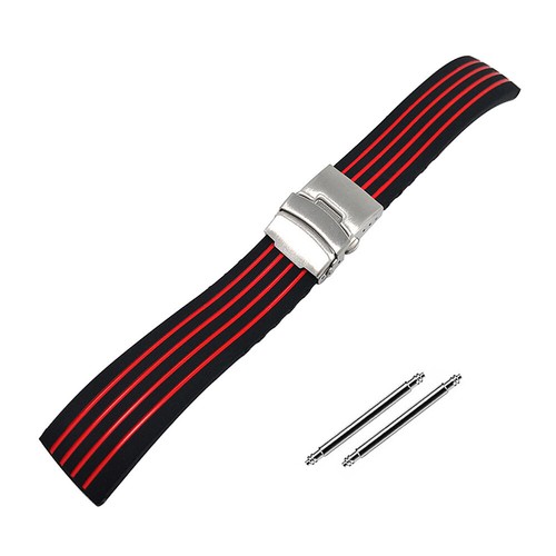 Silicone Rubber Watch Strap Band Waterproof Sport Deployment Clasp 18 20 22 24MM - Bild 13 von 28