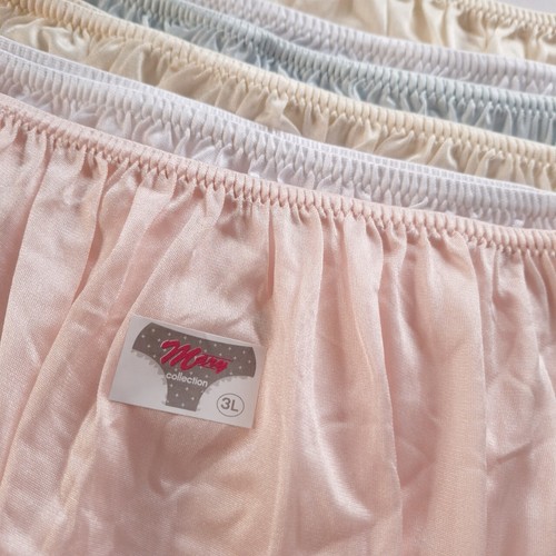6 piezas Plus Bragas de Abuela Nylon Ropa Interior Cómoda Suave Mujer Cintura Alta 44"-48" - Imagen 2 de 11
